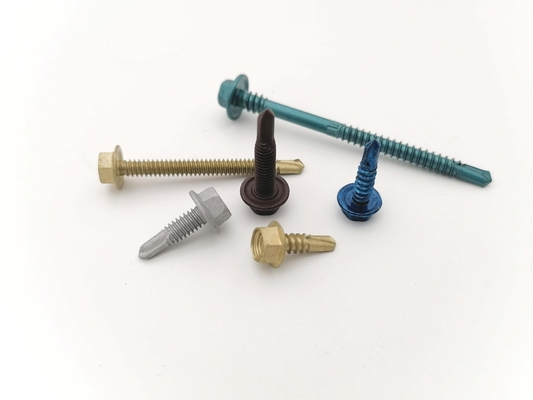 Đầu máy giặt Hex Vít tự khoan với bề mặt phủ chống ăn mòn đầy màu sắc cao cấp