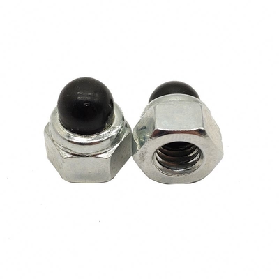 HEX NUTS Black Nylon Cap Head Hexagon Domed Nut DIN986 Nhựa chèn Acorn Nut vật liệu lớp 8.8