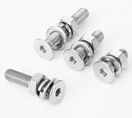 Hex Socket DIN7991/GB70.3 Countersunk Head Machine Screw With Hex Nut Flat Washer And Spring Washer Assemblies Plain Surface (Điều này có nghĩa là các bộ phận của bộ phận này đều có thể được sử dụng trong các máy giặt)