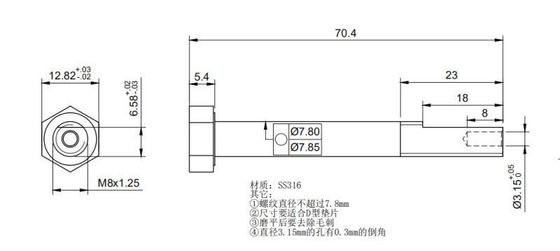 Chốt đầu lục giác SS316 một phần cho cần câu cá biển